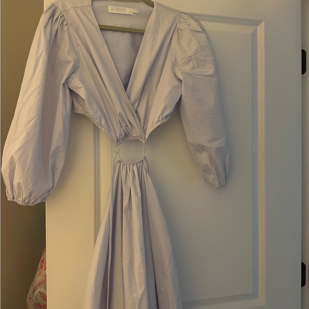 ASTR Light Blue Long Sleeve Dress